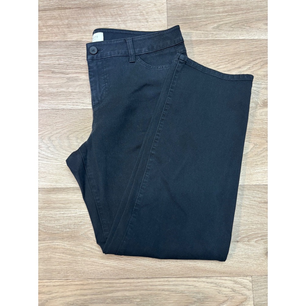 Talbots Petites Signature Black Straight Leg Pants Womens 10P Stretch Cotton